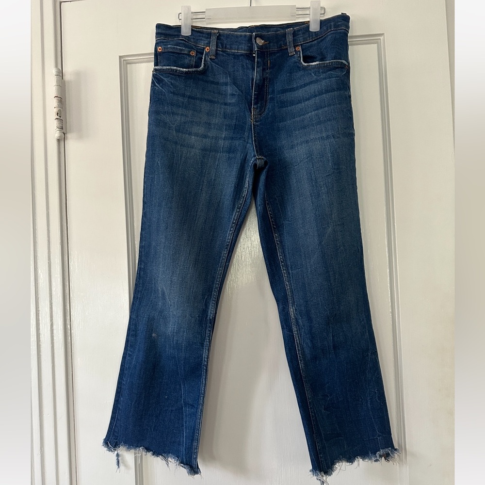 Zara straight leg cropped denim 42